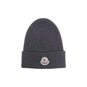 Moncler Logo patch Knitted Beanie Hat