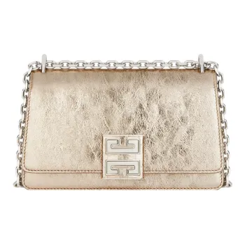 GIVENCHY Cow Leather Shoulder Bag Crossbody Bag Small Size Women's Gold