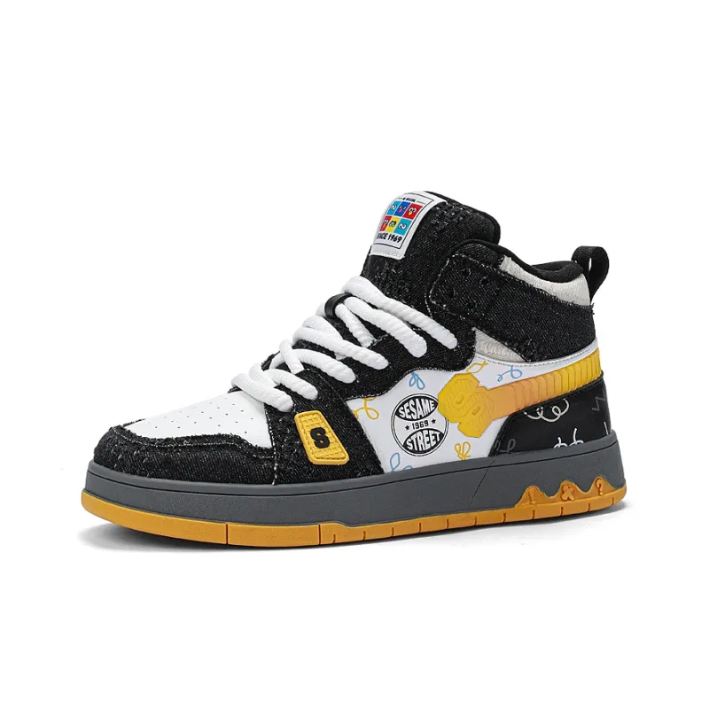 SESAME STREET Cushioned Wear-Resistant Lightweight Height Increasing High-Top Skateboard Shoes Unisex-14