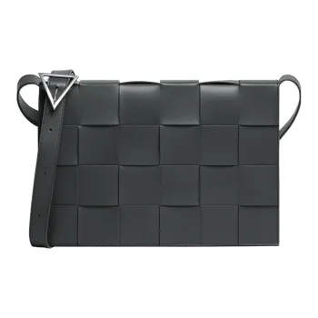 Bottega Veneta CASSETTE Calfskin Shoulder Bag Crossbody Bag Extra Large Men's Slate Gray