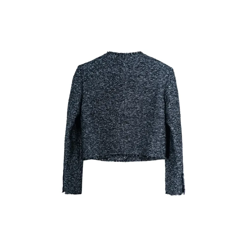 MISSSHINE Cropped Coats Women's Black-1