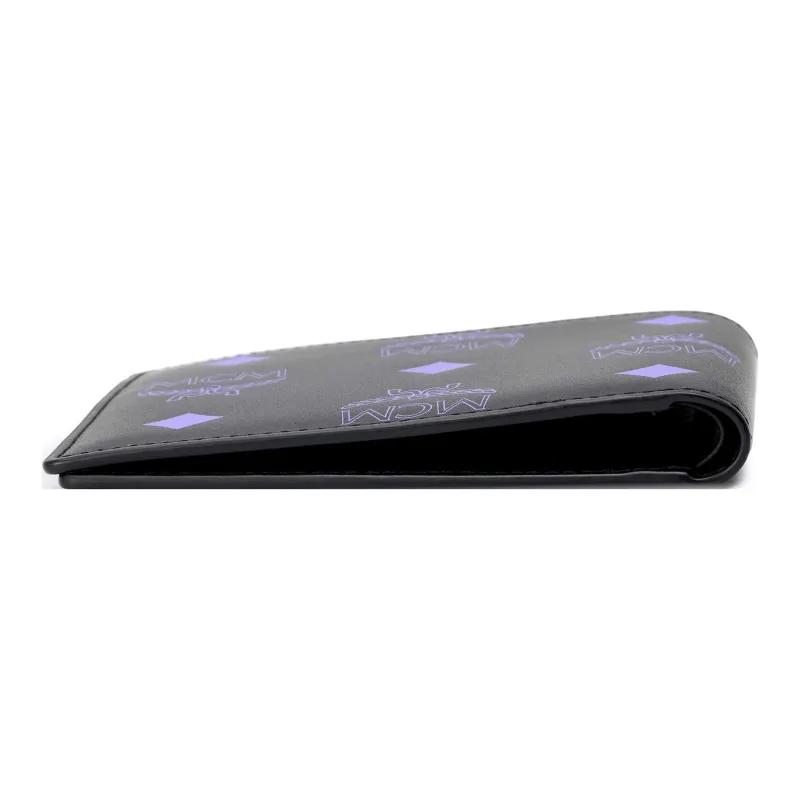 MCM Leather Wallet Men's Black Purple-2