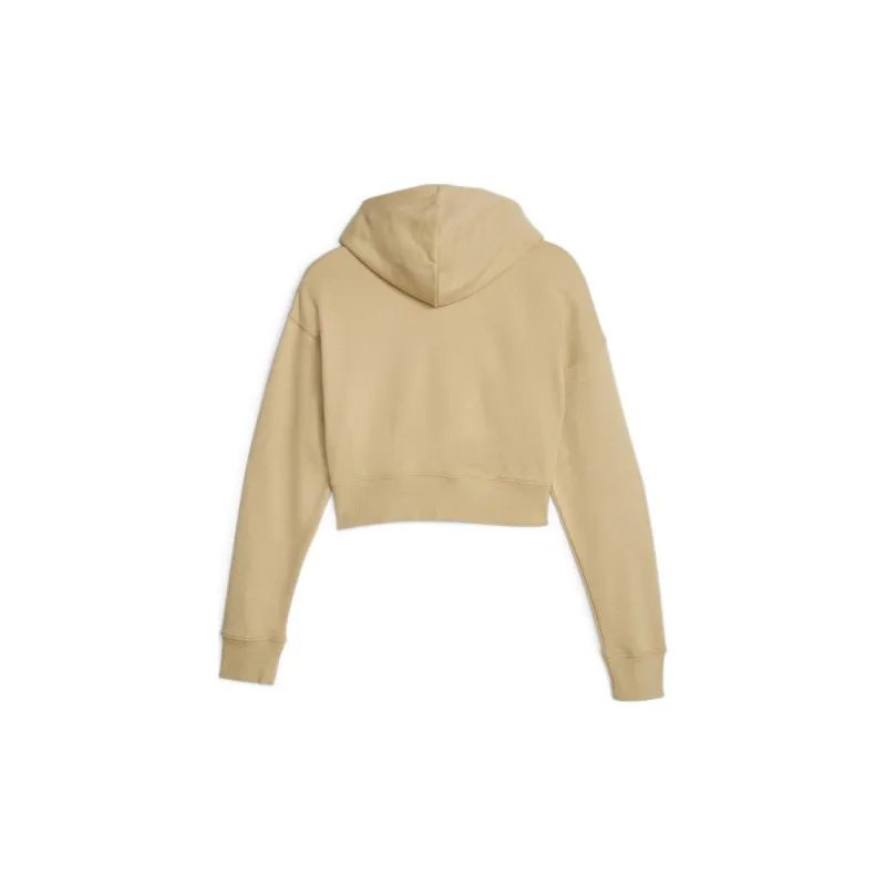 PUMA CLASSICS CLASSICS Cropped Hoodie TR Sweatshirt Women's Coffee-1