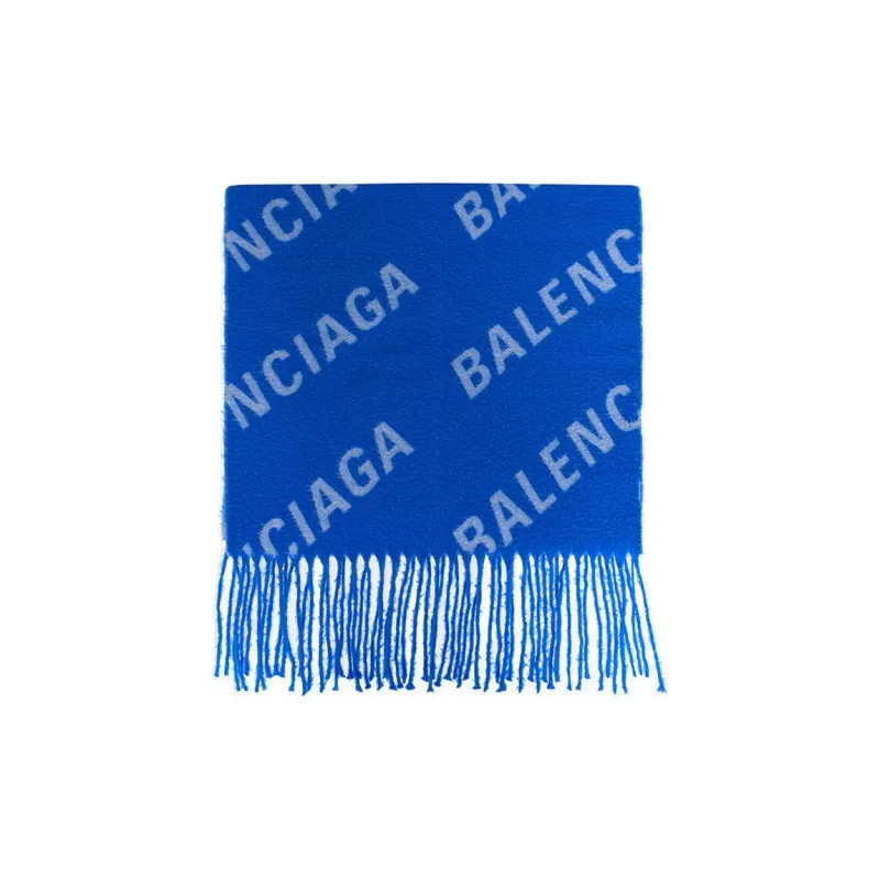 Balenciaga All Over Logo Embroidered Scarf-1