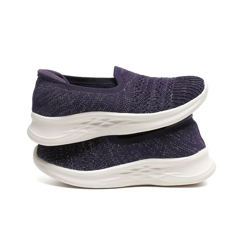 Mulinsen Cushioning Rebound Height Increasing Lightweight Breathable Quick Dry Low Top Casual Shoes Women's Purple-1