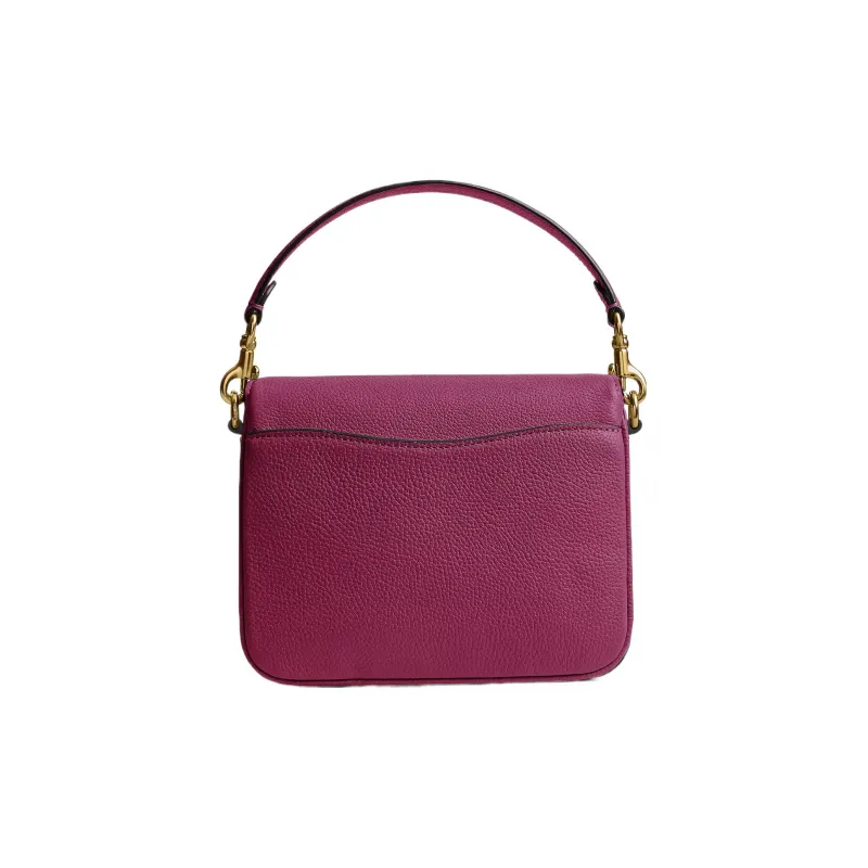 COACH Cassie Pebble Leather Handbag, Crossbody Bag, Shoulder Bag Women's Brass With Deep Plum-2