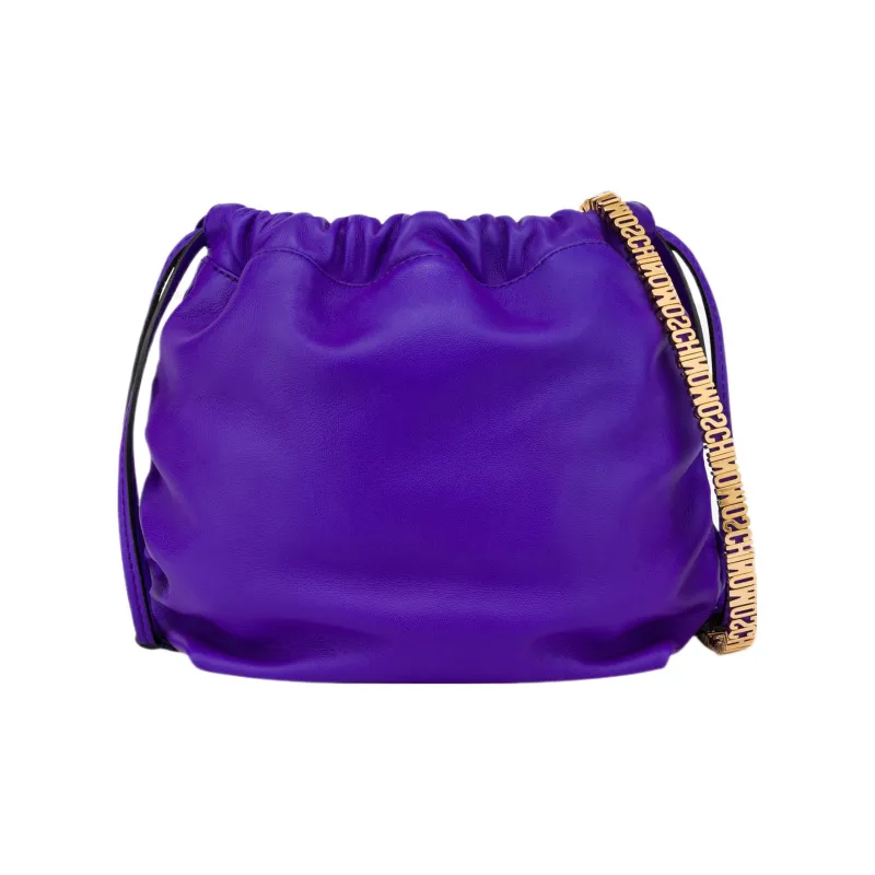 MOSCHINO Sheepskin Bucket Bags Shoulder Bag Crossbody Bag Mini Women's Purple-1
