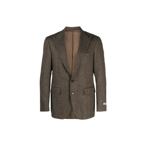 Canali Business Suits Men Chocolate