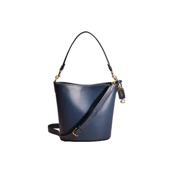 COACH Dakotah Glove Tanning Bucket Bag, Shoulder Bag, Crossbody Bag, Handbag Tubas Women's Brass Panel Denim