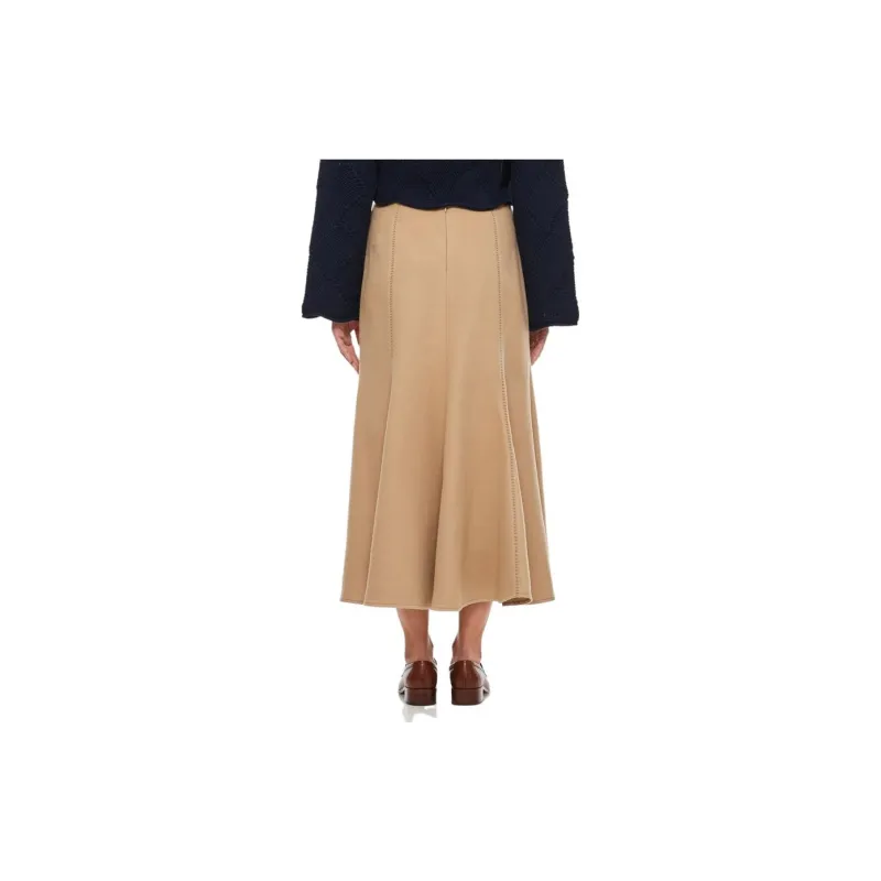 GABRIELA HEARST Amy Suede Flared Skirt-1