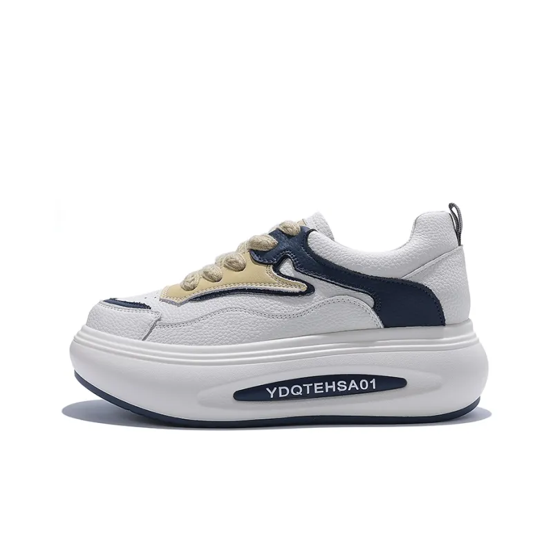 Junjali Wear Resistant Breathable Lightweight Height Increasing Low Top Casual Shoes Women's-3