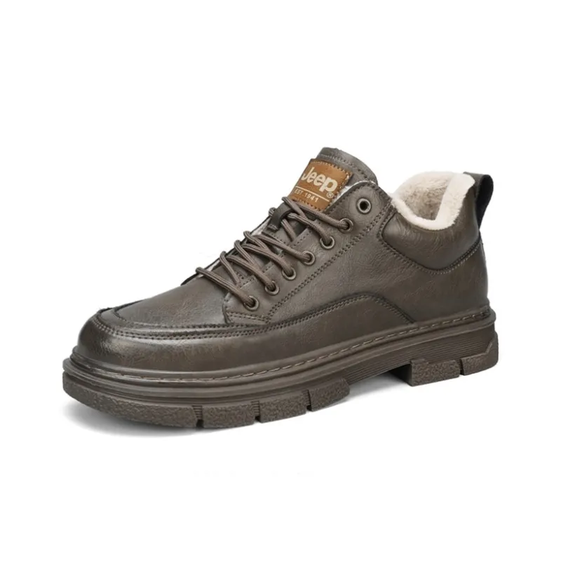 Jeep Vintage Versatile Insulated Shoes Low Top Casual Shoes Men's Khaki-2