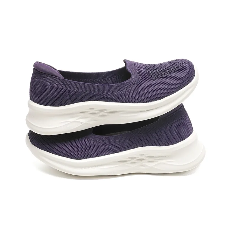 Mulinsen Rebound Height Increasing Balance Lightweight Breathable Quick Dry Low Top Casual Shoes Women's Purple-1
