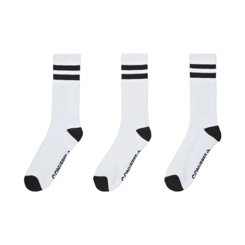 Converse 3 Pack Double Stripe Crew Socks-0
