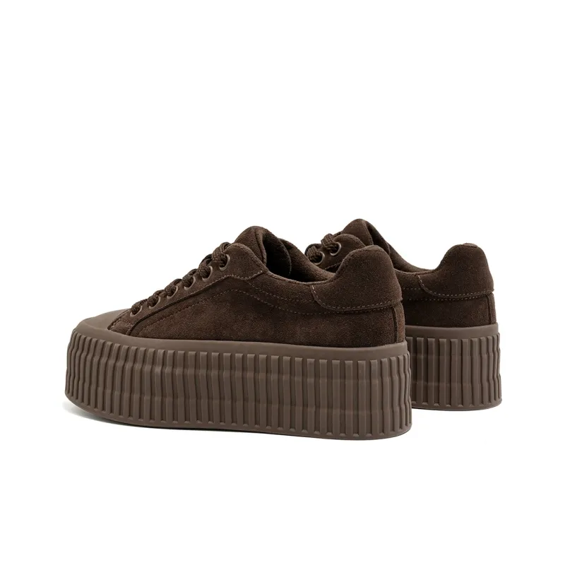 EBLAN Cushioning Wear Resistant Low Top Casual Shoes Women's Brown-2