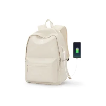 KEYSTREET Fabric Backpack Unisex Black/White/Khaki/Light Green