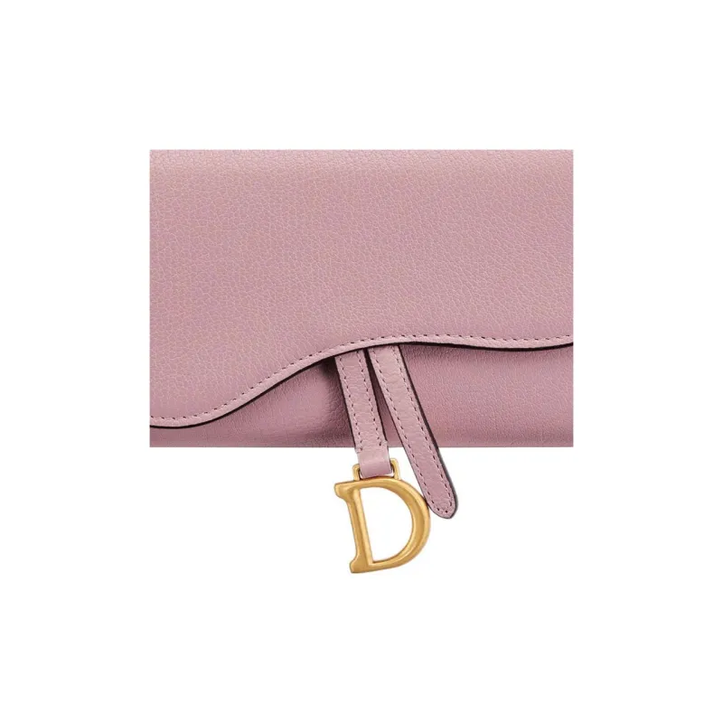 DIOR Goatskin Wallet Women's Vintage Pink-4