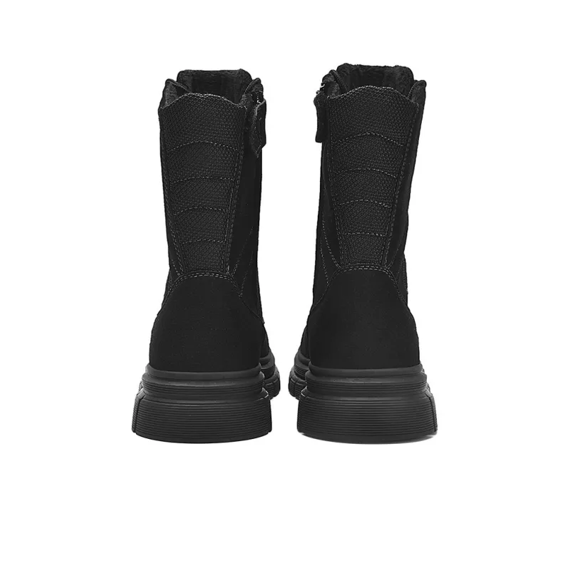 Jeep Warm Wear Resistant Cushioning Height Increasing Crew Outdoor Boots Men's Black-3
