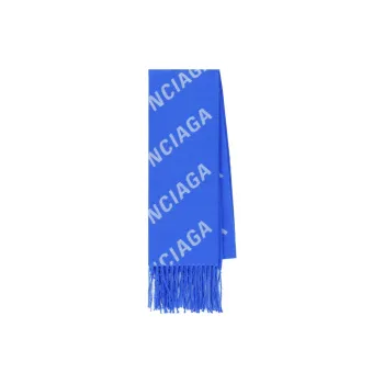 Balenciaga All Over Logo Embroidered Scarf