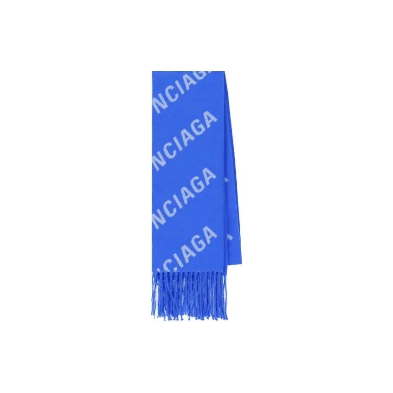 Balenciaga All Over Logo Embroidered Scarf-0