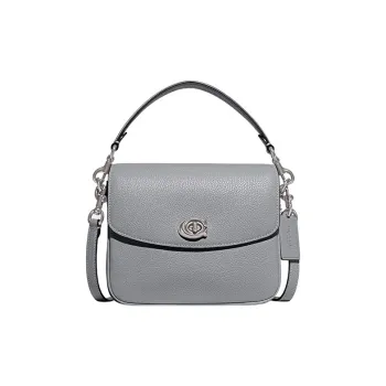 COACH Cassie Pebble Leather Handbag, Shoulder Bag, Crossbody Bag Small Size Women's Silver & Gray Blue