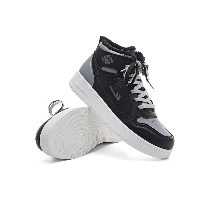 Warrior Wing Series Slip Resistant Cushioning Wear Resistant Lightweight High Top Skateboard Shoes Men's Black-2