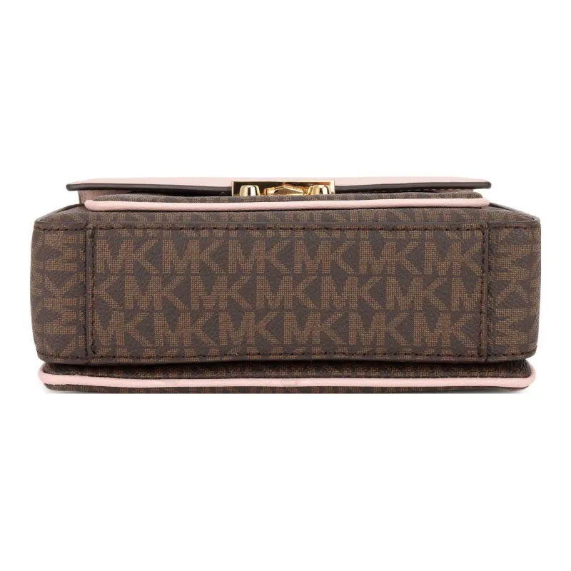 MICHAEL KORS Rose Artificial Leather Handbag Shoulder Bag Small Size Women's Dark Brown/Light Pink-3