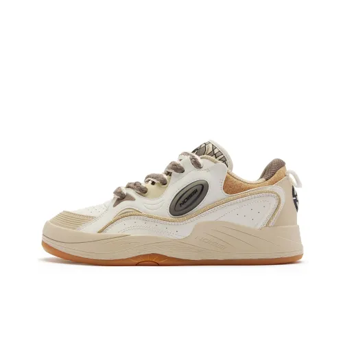 QIAODAN Egg Shoes Skateboard Shoes Men Low-Top Raw Milk Tea Beige