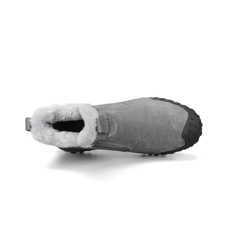 Jeep Warm Fleece Lined Padded Shoes Mid Top Outdoor Shoes Men's Gray-4