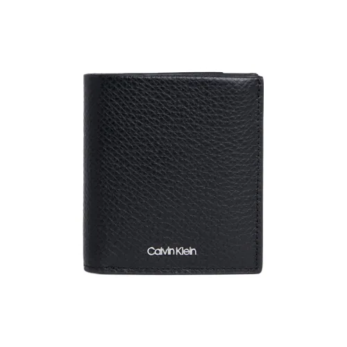 CALVIN YM0YM00313 Textured Pebbled Leather Wallet Men's Black