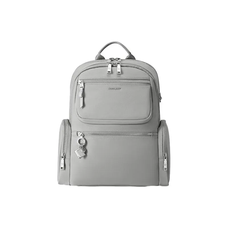 SAMSONITE Fabric With Microfiber Leather Laptop Backpack Medium Size Women's Gray Green-0
