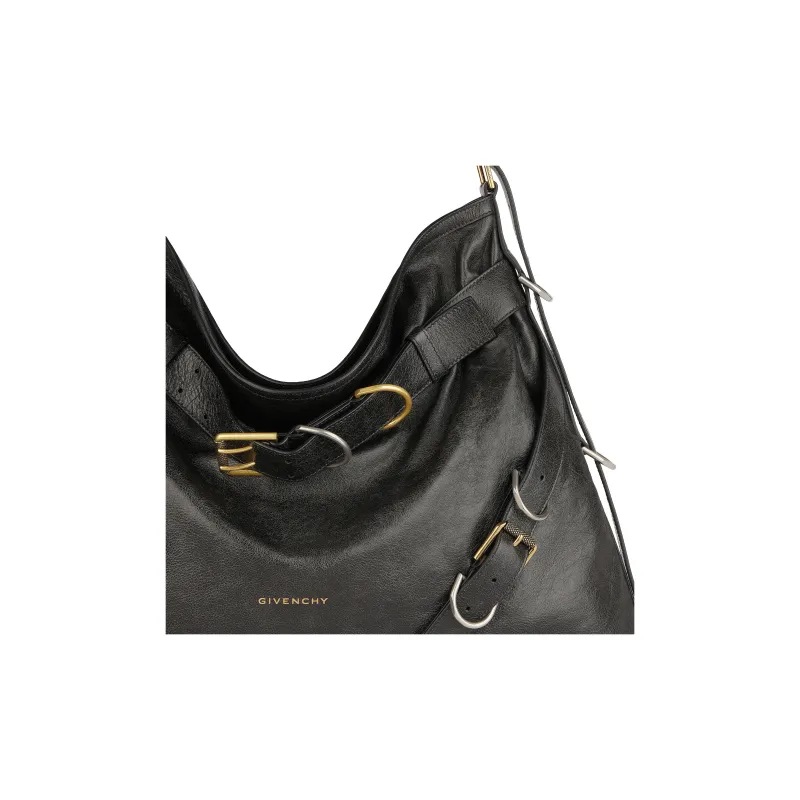 GIVENCHY Voyou Cow Leather One Shoulder Handbag Tubas Women's Black-4