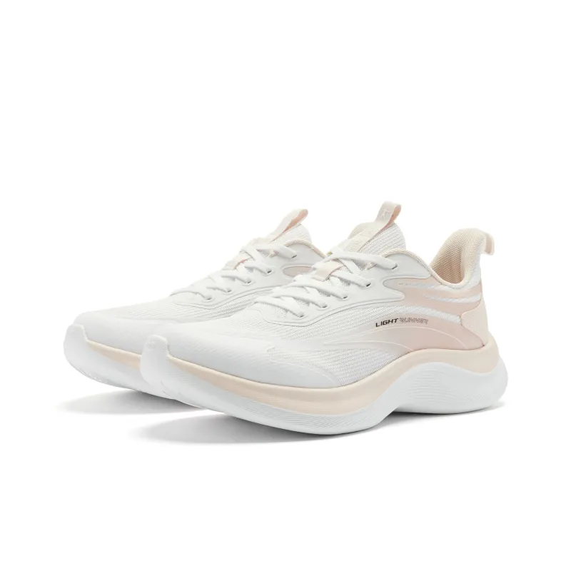 QIAODAN JoyStretch LITE Cushioning, Wear Resistant Low Top Training Sprint Running Shoes Women's White Pink-2