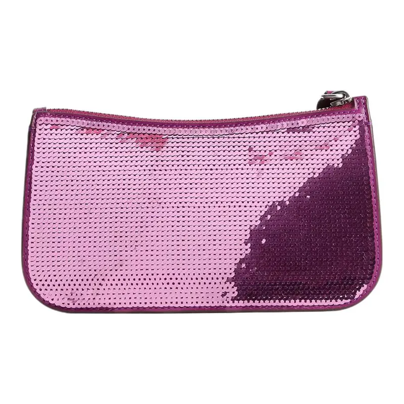 COACH Penn Calfskin Shoulder Bag Portable Crossbody Bag Shoulder Bag Women's Silver Deep Magenta Red-2