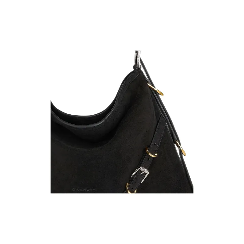 Givenchy Voyou Suede Cow Leather Portable Crossbody Bag, Shoulder Bag Women's Black-4