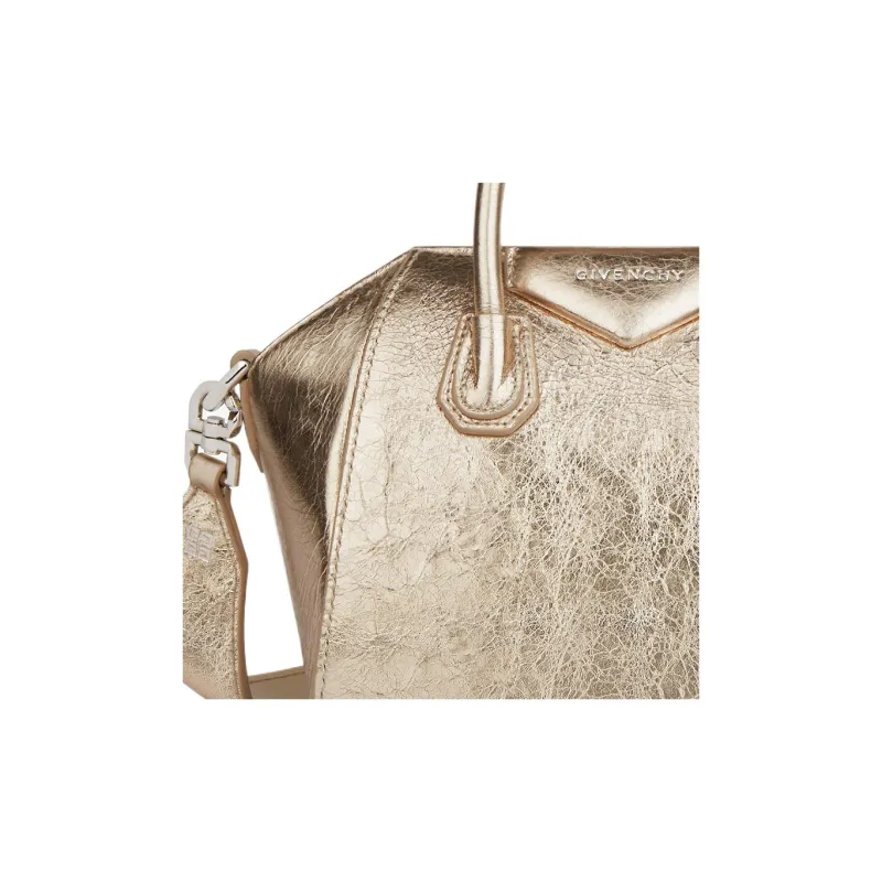 Givenchy Antigona Calfskin Shoulder Bag Crossbody Bag Handbag Mini Women's Dust Gold & Natural Beige-5