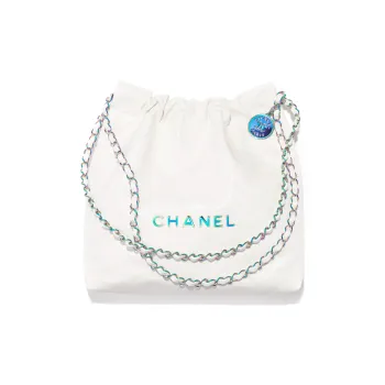 CHANEL 22Bag Shiny Calfskin Handbag, Shoulder Bag Women's White
