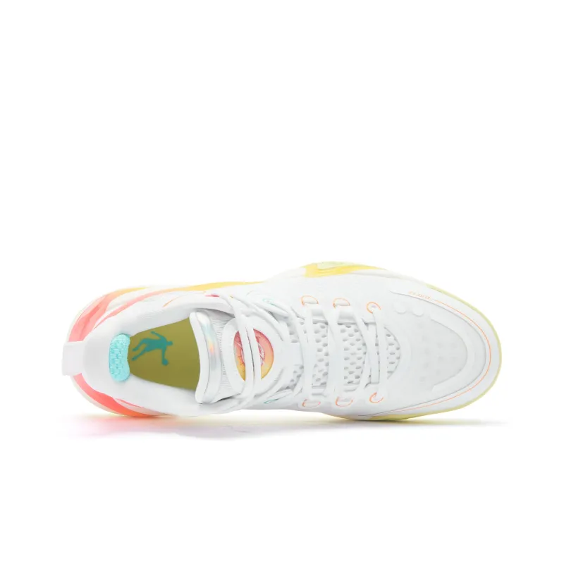 QIAODAN Busters 5ELITE Dawn Cushioned Wear Resistant Breathable Lightweight Low Top Basketball Shoes Men's White Yellow-3