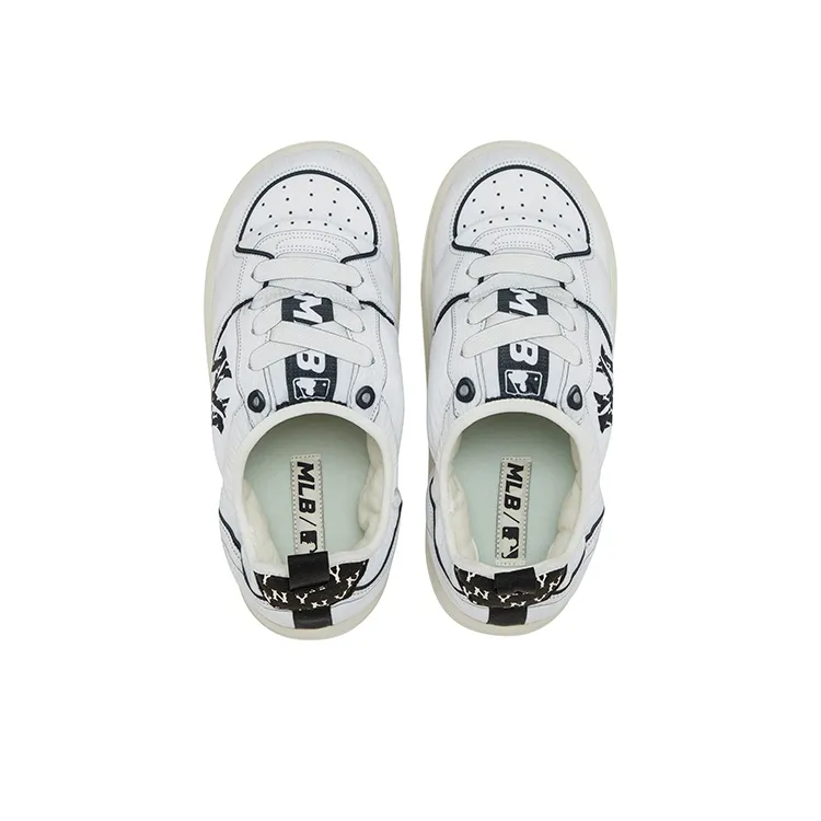 MLB Chunky Classic A FLEECE Warm Low Top Casual Shoes Unisex White-3