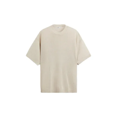 ZARA T-Shirts Men Beige