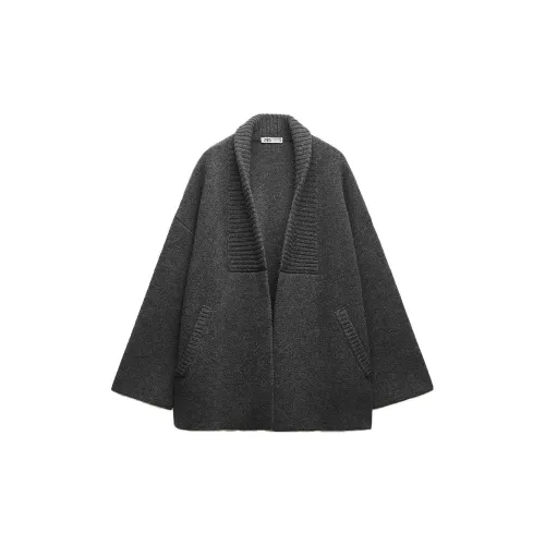 ZARA Coats Women's Dark Gray