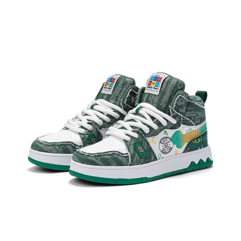 SESAME STREET Cushioned Wear-Resistant Lightweight Height Increasing High-Top Skateboard Shoes Unisex-2