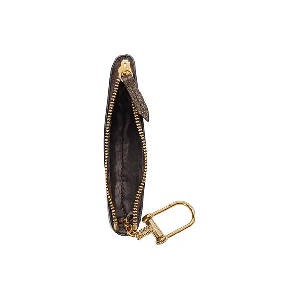 GUCCI Ophidia Canvas With Leather Canvas Bag Key Pouches Women's Beige & Ebony-3