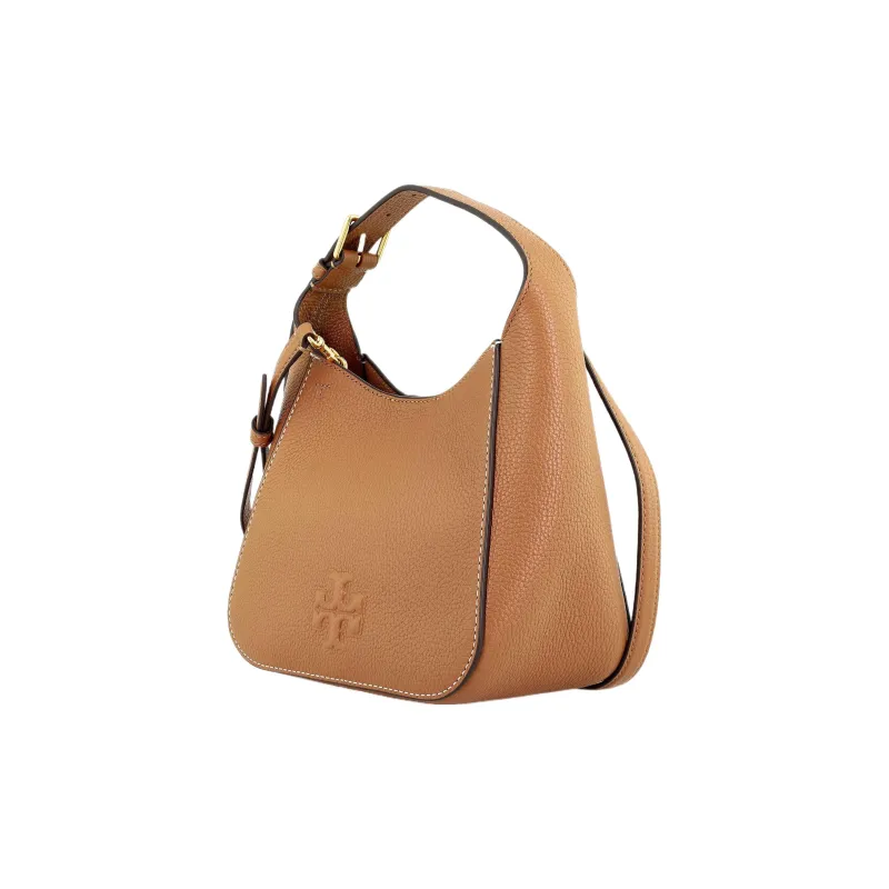 TORY BURCH Thea Leather Bucket Bag Handbag Shoulder Bag Women's Brown-1