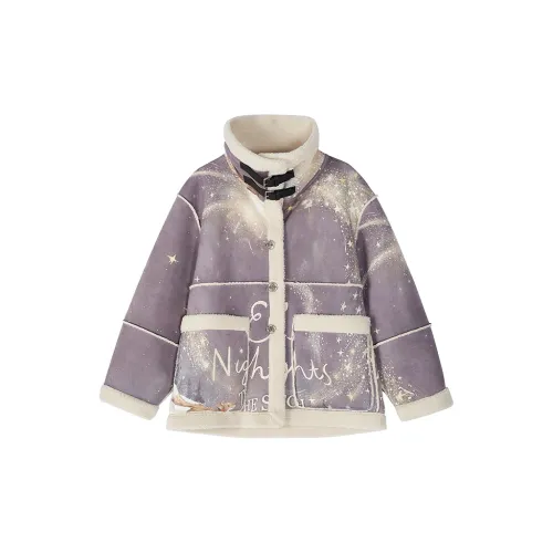 ELF SACK Puffer Jackets Women's Magic Gray Purple