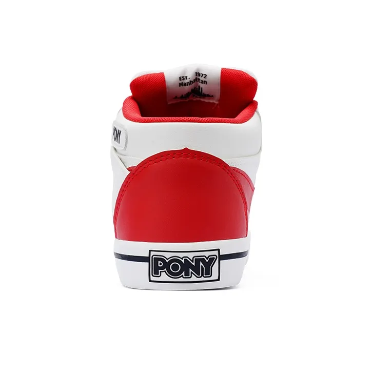 PONY Atop Wear Resistant Slip Resistant Low Top Skateboard Shoes Unisex White Red-3