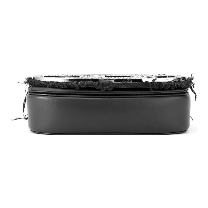 DIESEL Cow Leather With Cotton Portable Crossbody Bag, Shoulder Bag Women's Black-3