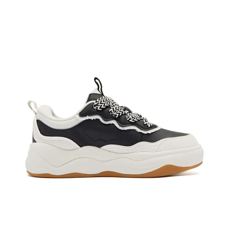 QIAODAN Slip Resistant Shock Absorbers With Abrasion Resistant Properties Low Top Skateboard Shoes Women's Black White-1
