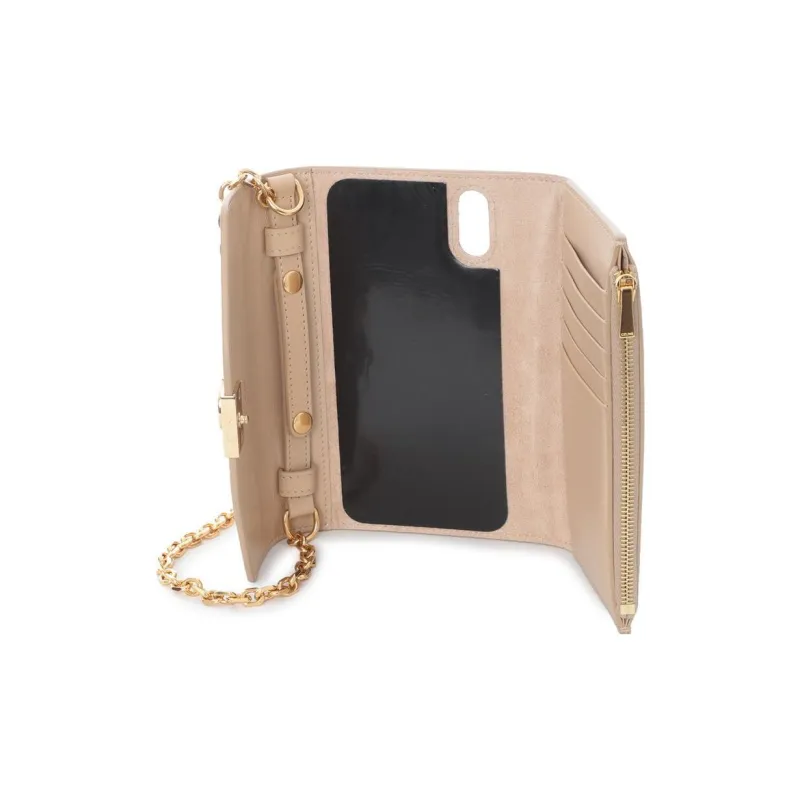 CELINE Shiny Smooth Calfskin Clutches Shoulder Bag Crossbody Bag Regular Women's Nude-3