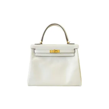 HERMES Kelly Swift Calfskin Kelly Bag Handbags Regular Women's 0T Mushroom White